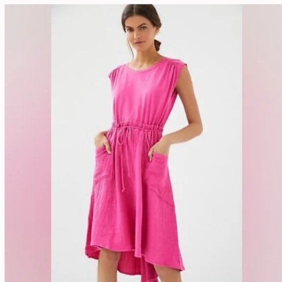 🦋 HP!! 🦋 Daily Practice by Anthropologie Everyday Tee Dress-Pink-XS-NWT - Picture 1 of 5